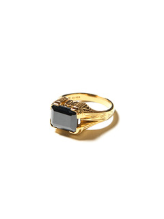 CALEE 「Cut stone silver ring -black cubic-」 SILVER 925製 リング