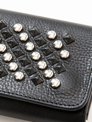 Limited Item !!】CALEE 「ROUND & PYRAMID STUDS LEATHER FLAP HALF