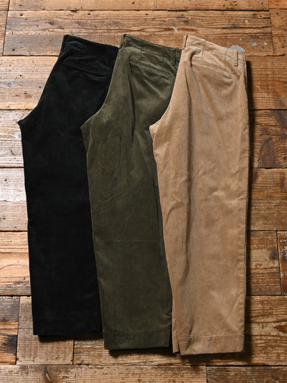 CALEE　　「CORDUROY WIDE SHILHOUETTE TAPERED TUCK TROUSERS」　ワイドテーパード コーデュロイパンツ