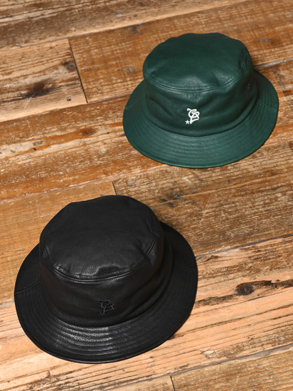 CALEE 「CAL LOGO LEATHER BUCKET HAT 」 レザーバケットハット MASH