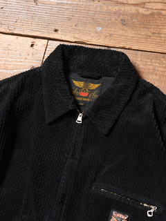 CALEE Dobby corduroy work jacket black-