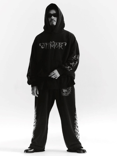 ANTIDOTE BUYERS CLUB 「Fade Wash Sweat Pants (Thorn & Flames