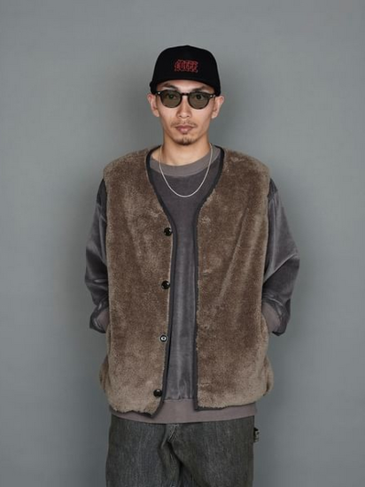 CALEE 「NYLON RIP FLEECE WAIST COAT」 フリースベスト MASH UP