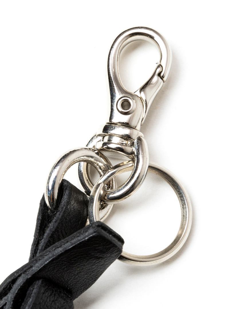 CALEE - STUDS LEATHER NECK STRAP (BLACK) / スタッズ ネック