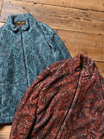 CALEE 「ALLOVER SPIRAL PATTERN FLEECE JACKET」 フリースジップ