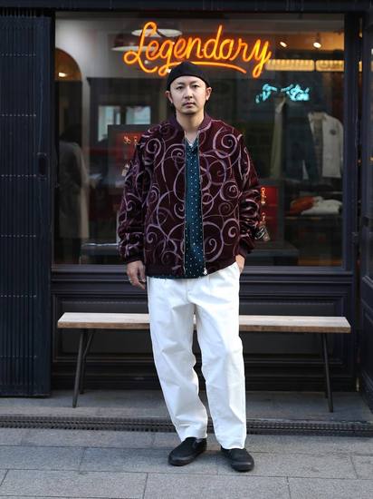 CALEE 「VINTAGE TYPE ORIGINAL RIBBON PATTERN VELVET JACKET