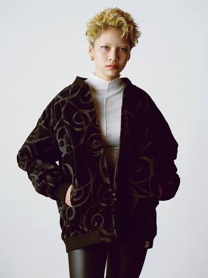 CALEE 「VINTAGE TYPE ORIGINAL RIBBON PATTERN VELVET JACKET