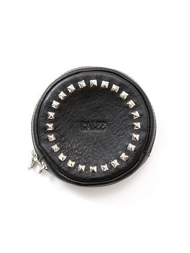 CALEE 　「Studs leather round type multi pouch」　スタッズレザーマルチポーチ