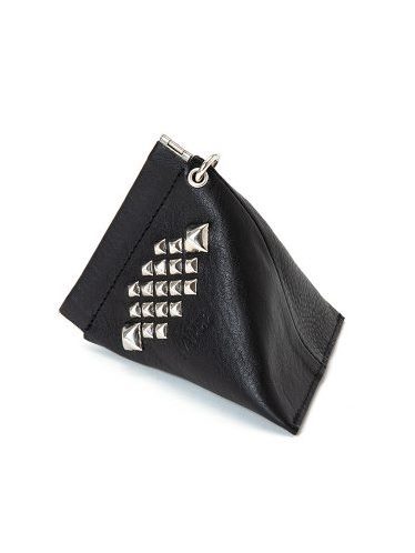 CALEE 「Studs leather internal flex frame type multi pouch