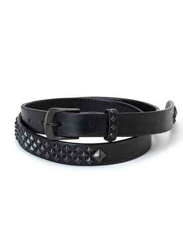 CALEE 「Black studs leather narrow belt」 スタッズレザーナローベルト