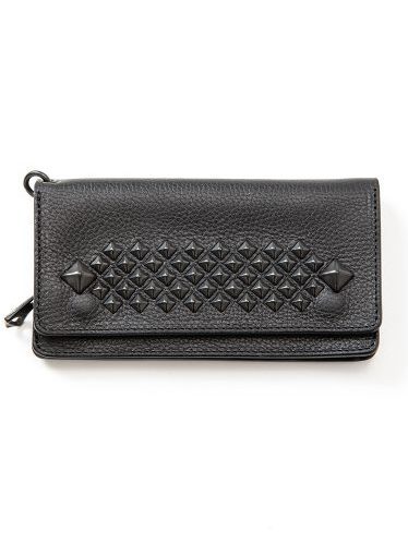 CALEE 「Black studs leather long wallet」 スタッズレザーロング