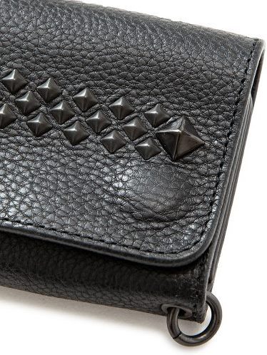 CALEE 「Black studs leather flap half wallet」 レザーハーフウォレット