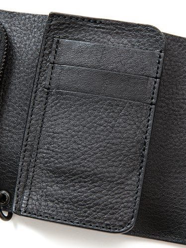 CALEE 「Black studs leather flap half wallet」 レザーハーフウォレット