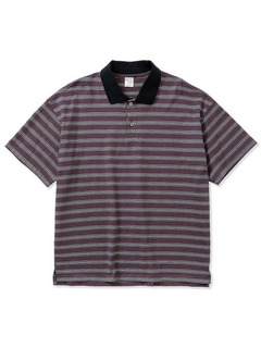 CALEE 「Drop shoulder narrow pitch border polo shirt」 ドロップ