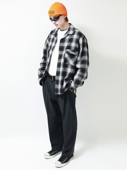 Hide and Seek 「Ombre Check L/S Shirt（25AW）」 オープンカラー