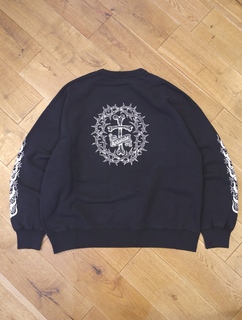 ANTIDOTE BUYERS CLUB 「Fade Wash Crewneck Sweatshirt(Skull Jesus