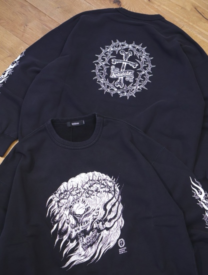 ANTIDOTE BUYERS CLUB 「Fade Wash Crewneck Sweatshirt(Skull Jesus
