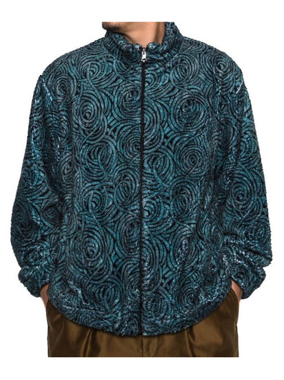 CALEE 「ALLOVER SPIRAL PATTERN FLEECE JACKET」 フリースジップ