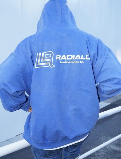 RADIALL 「LOWLANE - ZIP UP HOODIE」 ミストブリーチ加工 スウェット