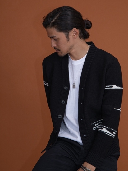 RATS NATIVE KANOKO CARDIGAN BROWN L - ニット/セーター