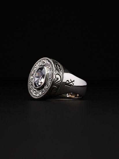 ANTIDOTE BUYERS CLUB 「Engraved Oval Stone Ring」 SILVER950 製 リング