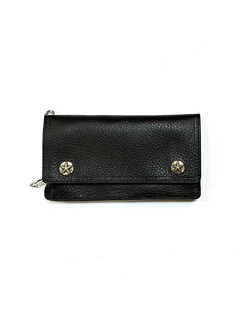 小物 CALEE SILVER STAR CONCHO LEATHER WALLET SILVER STAR CONCHO STRAP LEATHER WALLET【BLACK】｜CALEE