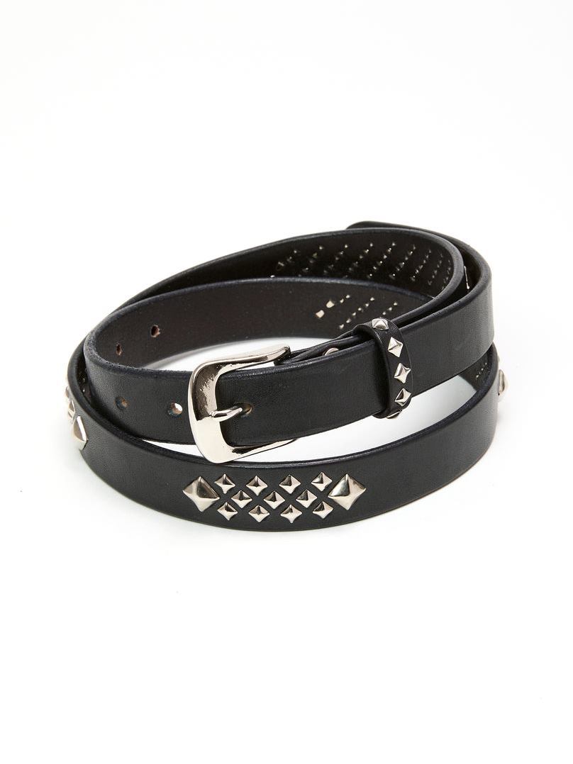 calee サスペンダー CALEE 「STUDS LEATHER NARROW LONG BELT」 スタッズレザーナローベルト