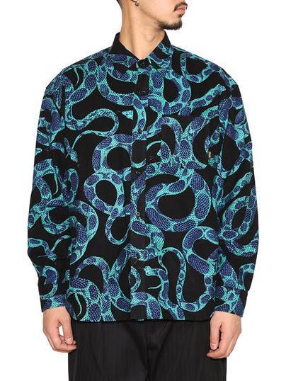 CALEE snake シャツ CALEE 「PRINT NEL L/S SH <SNAKE PATTERN>」 フランネルシャツ