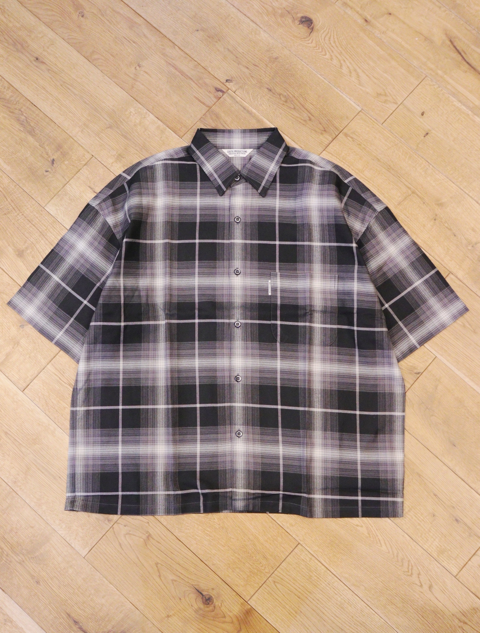 COOTIE 「R/C Ombre Check S/S Shirt」 オンブレチェックオープン 