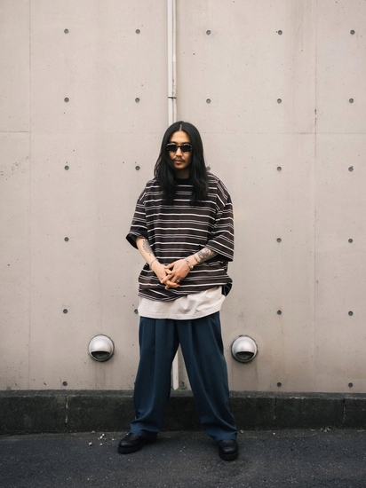 COOTIE 「Supima Border Oversized S/S Tee」 ボーダーオーバーサイズ