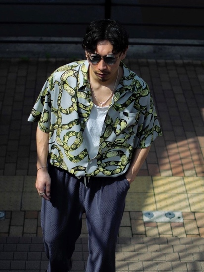 CALEE 「Allover snake pattern S/S shirt -Limited-」 オープンカラー