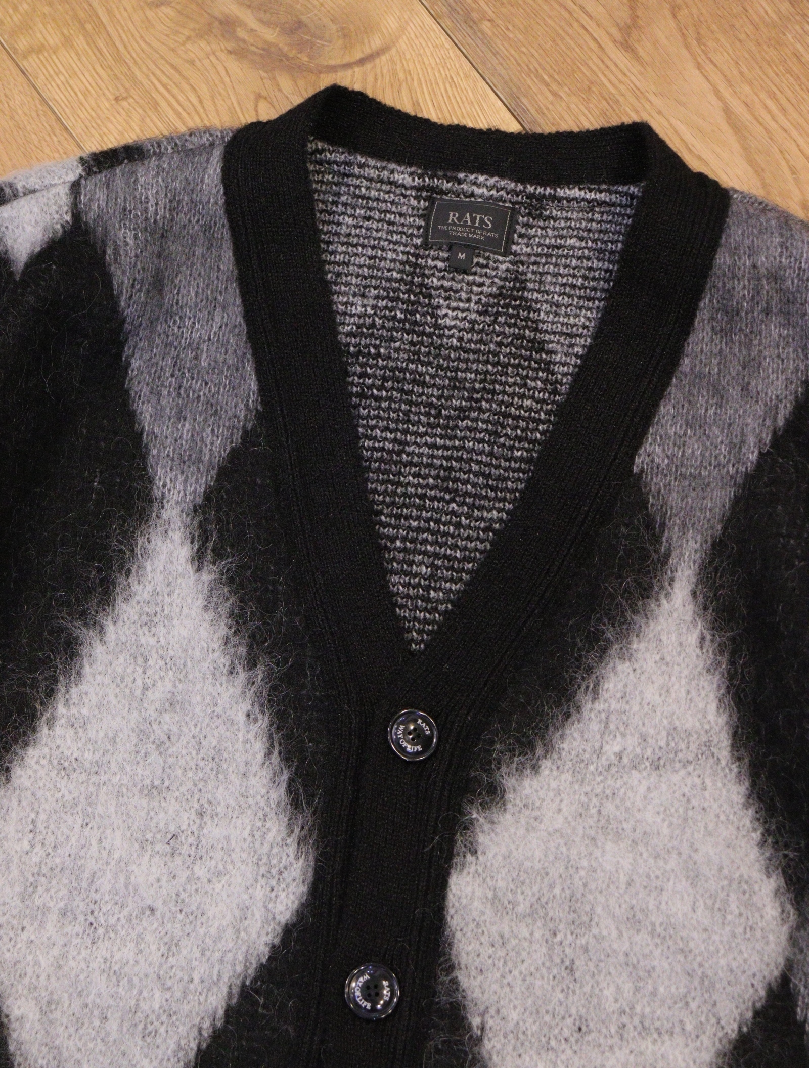 RATS 「ARGYLE MOHAIR KNIT CARDIGAN」 モヘアカーディガン MASH UP