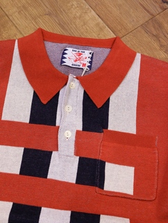SON OF THE CHEESE 「Stripe Knit Shirt」 ニットポロシャツ