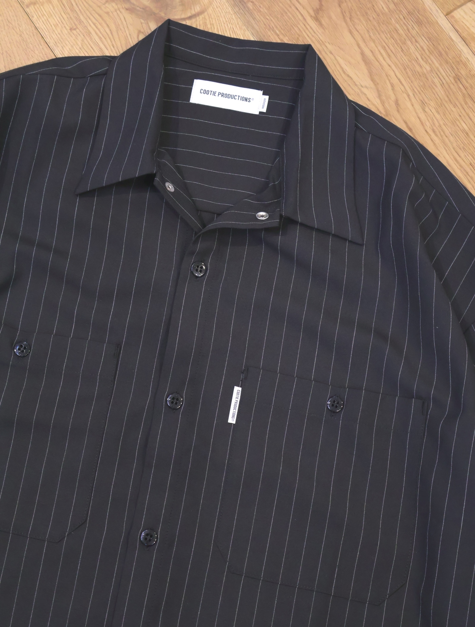 COOTIE 「T/W Work L/S Shirt <STRIPE>」 オープンカラー ワークシャツ